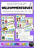 Vorschau - Anderer Materialtyp - 32 verschiedene Postkarten zum Schulstart - Deckblatt
