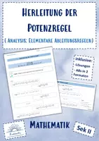 Vorschau - Arbeitsblätter - Herleitung/ Beweis der Potenzregel - Analysis (Mathematik) - Deckblatt