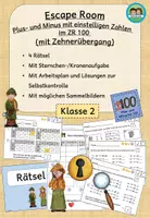 Vorschau - Arbeitsblätter - Escape Room: Plus und Minus im Zahlenraum 100 (mit Zehnerübergang, einstellige Zahlen - Klasse 2) - Seite 1