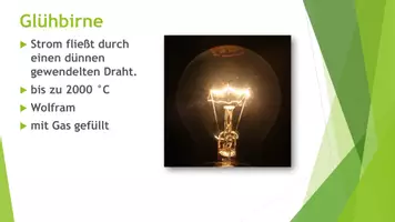 Vorschau - Präsentationen/Tafelbilder - Wärme, Kraft und Licht aus elektrischem Strom (Präsentation) - Seite 1