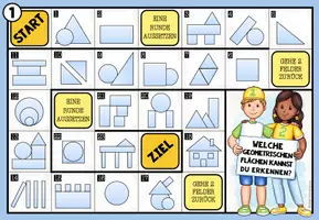 Vorschau - Stationenlernen - GEOMETRISCHE FLÄCHEN UND KÖRPER – 5 Mathe-Brettspiele - Seite 1