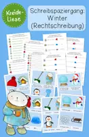 Vorschau - Arbeitsblätter - Schreibspaziergang: Winter (differenziert) Rechtschreibung - Deckblatt