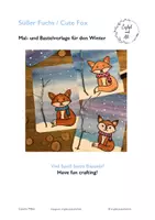 Vorschau - Mal- und Bastelvorlagen - CuteFox - Malvorlage für einen süßen Fuchs! - Deckblatt