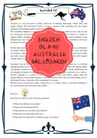 Vorschau - Arbeitsblätter - Australia - Infotexte mit Aufgaben (Englisch) Klasse 8-10 - Deckblatt