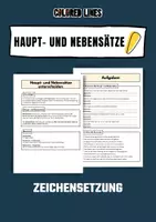 Vorschau - Arbeitsblätter - Haupt- und Nebensätze unterscheiden (Zeichensetzung) - Deckblatt