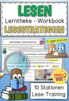 Vorschau - Arbeitsblätter - LESESTRATEGIEN Stationenlernen / Lesen - Deckblatt