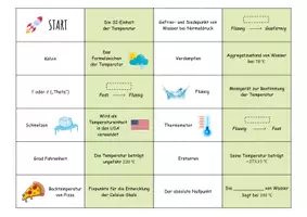 Vorschau - Arbeitsblätter - TEMPERATUR, Thermometer & Aggregatzustand - Domino - Seite 1