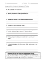 Vorschau - Arbeitsblätter - AB mit Fragen zum Thema "Indischer Ozean" + Lösungsblatt + Infografik - Deckblatt