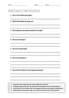 Vorschau - Arbeitsblätter - AB mit Fragen zum Thema "Auge" + Lösungsblatt + Mindmap + Infografik - Deckblatt