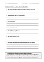Vorschau - Arbeitsblätter - AB mit Fragen zum Thema "Astronomie" + Lösungsblatt + Mindmap + Infografik - Deckblatt