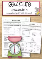 Vorschau - Anderer Materialtyp - Gewichtsmaße umwandeln – Kopiervorlage - Deckblatt