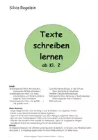 Vorschau - Arbeitsblätter - Texte schreiben lernen - ab Kl. 2 - Deckblatt