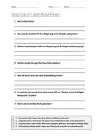 Vorschau - Arbeitsblätter - Lernposter + AB mit Fragen zum Thema "Rosa Parks" + Lösungsblatt + Infografik - Seite 1