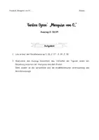 Vorschau - Arbeitsblätter - Arbeitsblatt / Übungsklausur - Analyse der 'Garten-Szene' (S. 33f.) - "Marquise von O..." - Verhalten & Beziehung der Figuren, Sprache, Erzähltechnik - Seite 3