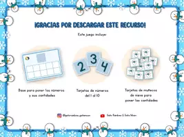 Vista previa - Juegos / Gamificación - JUEGO de NÚMEROS de INVIERNO - página 1