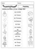 Vorschau - Arbeitsblätter - Wortschatz: Fasching / Karneval - Bildkarten und Arbeitsblätter - Seite 2