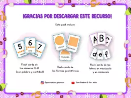 Vista previa - Tarjetas / Manipulativos - FLASH CARDS – Letras, números y formas – Temática de INVIERNO - página 1