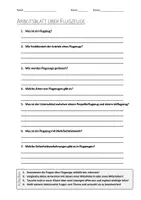 Vorschau - Arbeitsblätter - Lernplakat + AB mit Fragen zum Thema "Flugzeuge" + Lösungsblatt + Infografik - Seite 1