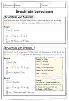 Vorschau - Arbeitsblätter - Merkblatt: Bruchteile von Anzahlen und Größen berechnen - Seite 1