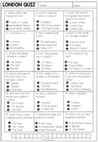 Vista previa - Hojas de trabajo - LONDON QUIZ - Worksheet - página 1