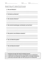 Vorschau - Arbeitsblätter - AB mit Fragen zum Thema "Gletscher" + Lösungsblatt + Mindmap + Infografik - Deckblatt