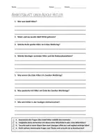 Vorschau - Arbeitsblätter - AB mit Fragen zum Thema "Adolf Hitler" + Lösungsblatt + Infografik - Deckblatt