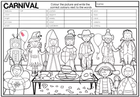 Vorschau - Arbeitsblätter - IT'S CARNIVAL - Read and Colour (2-fach differenziert) - Seite 2