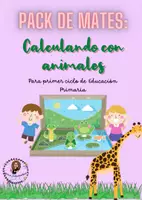 Vista previa - Hojas de trabajo - PACK DE MATES Calculando con animales - @ana tictacteacher - Portada