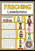 Vorschau - Spiele - FASCHING / KARNEVAL - Lesedomino - Deckblatt