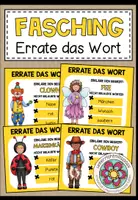 Vorschau - Spiele - FASCHING / KARNEVAL - Errate das Wort - Deckblatt