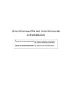 Vorschau - Stundenentwürfe - Unterrichtsplanung Wortartenstadt mit Verlaufsplanung - Deckblatt