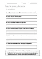 Vorschau - Arbeitsblätter - Lernposter + AB mit Fragen zum Thema "Bakterien" + Lösungsblatt + Mindmap + Infografik - Seite 1