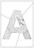 Vorschau - Arbeitsblätter - Buchstaben Pop Art zum ausmalen & Kreativ sein 🖍 🔤| ABC - Alphabet - Seite 2