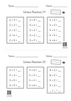Vorschau - Arbeitsblätter - Plusaufgaben im Zehnerraum / Schöne Päckchen (12 AB DIN A5 mit Lernvideolink) - Deckblatt
