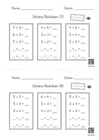 Vorschau - Arbeitsblätter - Plusaufgaben im Zehnerraum / Schöne Päckchen (12 AB DIN A5 mit Lernvideolink) - Seite 3