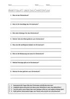 Vorschau - Arbeitsblätter - AB mit Fragen zum Thema "Christentum" + Lösungsblatt + Infografik - Deckblatt