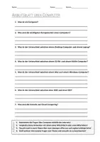 Vorschau - Arbeitsblätter - AB mit Fragen zum Thema "Computer" + Lösungsblatt + Infografik - Deckblatt