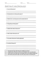 Vorschau - Arbeitsblätter - AB mit Fragen zum Thema "Dinosaurier" + Lösungsblatt + Infografik - Deckblatt