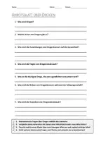 Vorschau - Arbeitsblätter - Lernposter + AB mit Fragen zum Thema "Drogen" + Lösungsblatt + Mindmap + Infografik - Seite 1
