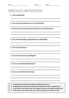 Vorschau - Arbeitsblätter - Lernposter + AB mit Fragen zum Thema "Elektrizität" + Lösungsblatt + Mindmap + Infografik - Seite 1