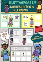 Vorschau - Arbeitsblätter - Klettaufgaben: Jahreszeiten und Kleidung - Deckblatt
