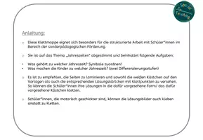 Vorschau - Arbeitsblätter - Klettaufgaben: Jahreszeiten - Seite 1