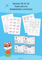 Vorschau - Arbeitsblätter - Rechnen ZR 10-20 Arbeitsblätter, Stationsarbeit, Karten - Deckblatt