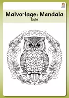 Vorschau - Mal- und Bastelvorlagen - Malvorlage - Mandala (Eule) - Deckblatt