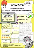 Vorschau - Arbeitsblätter - Reizwortgeschichte - passende Lernwörter (interaktiv) üben - Katzenbaby-Weg-miauen-Haustier - Deckblatt