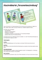 Vorschau - Aufgabenkarten - Abschreibkartei I Personenbeschreibung I Großschreibung - Deckblatt