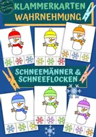 Vorschau - Fördermaterial/Inklusion - Klammerkarten: Schneemänner & Schneeflocken - Deckblatt