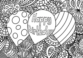 Vorschau - Mal- und Bastelvorlagen - Gemeinschaftsbild "Happy Birthday" - Seite 1