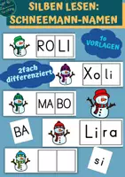 Vorschau - Fördermaterial/Inklusion - Silben lesen: Schneemann-Namen - Deckblatt