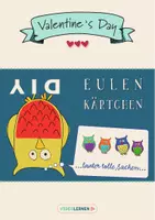 Vorschau - Mal- und Bastelvorlagen - ❤️ Valentinstag 🦉 Eulen DIY Kärtchen basteln und verschenken | Valentine's Day - Deckblatt